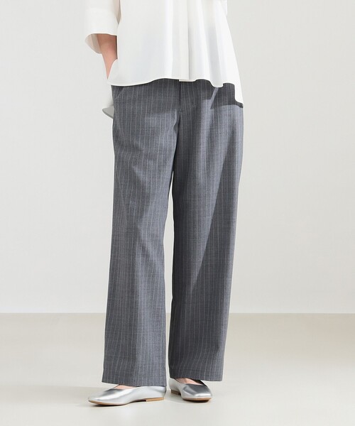 Demi-Luxe BEAMS(デミルクス ビームス)の「ポプリン ストライプ イージーパンツ(スラックス・レディース・ネイビー/グレー・38/36)」の7枚目の写真