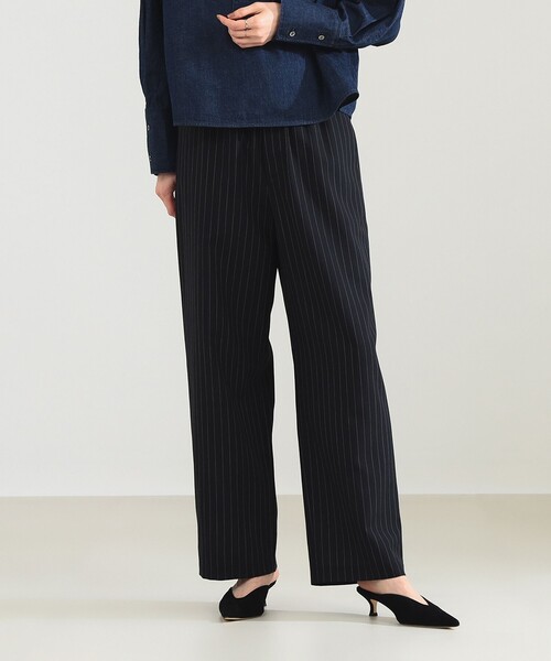 Demi-Luxe BEAMS(デミルクス ビームス)の「ポプリン ストライプ イージーパンツ(スラックス・レディース・ネイビー/グレー・38/36)」の11枚目の写真