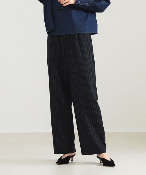 Demi-Luxe BEAMS(デミルクス ビームス)の「ポプリン ストライプ イージーパンツ(スラックス・レディース・ネイビー/グレー・38/36)」の12枚目の写真