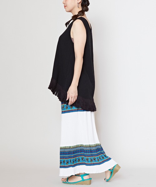 チャイハネ(チャイハネ)の「【チャイハネ】サラパチロングスカート(スカート・レディース・ブラウン/ホワイト/ブラック・FREE)」の9枚目の写真