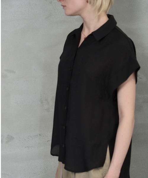 Muel Chic（ミュエルシック）の「Lay sheer shirt  レイシアーシャツ（シャツ/ブラウス・レディース・ミント/ホワイト/ブラック/ライトピンク・FREE）」の16枚目の写真