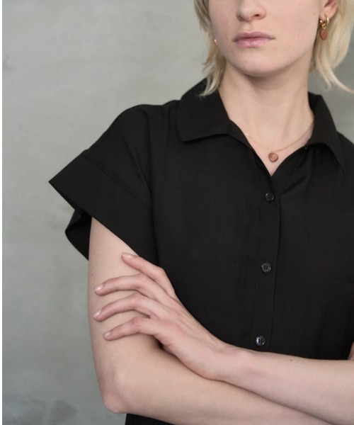 Muel Chic（ミュエルシック）の「Lay sheer shirt  レイシアーシャツ（シャツ/ブラウス・レディース・ミント/ホワイト/ブラック/ライトピンク・FREE）」の18枚目の写真
