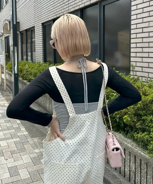 Alley Tokyo(アリートーキョー)の「ホルターキャミとロンT(Tシャツ/カットソー・レディース・グレー/ブラック・FREE)」の16枚目の写真
