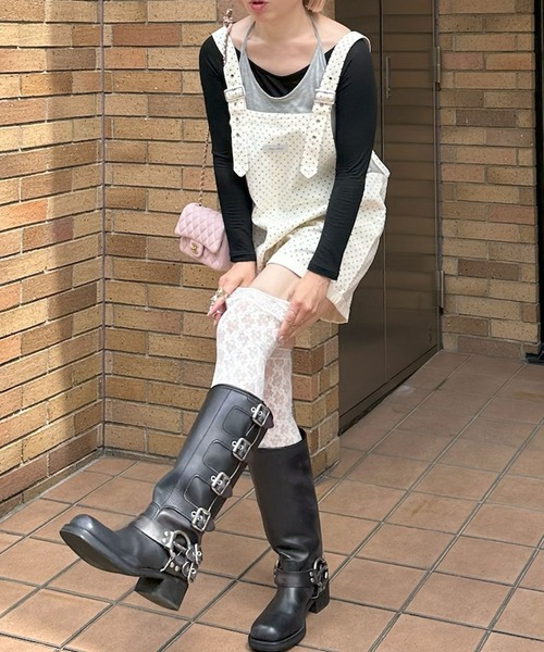 Alley Tokyo(アリートーキョー)の「ホルターキャミとロンT(Tシャツ/カットソー・レディース・グレー/ブラック・FREE)」の3枚目の写真