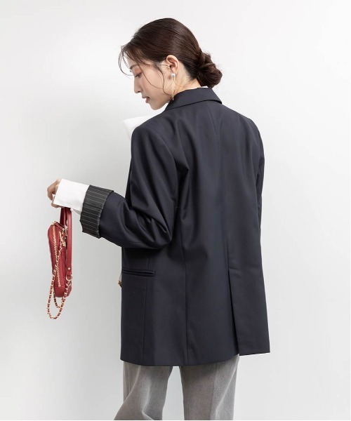 RANDA（ランダ）の「ダブルブレストテーラードジャケット（テーラードジャケット・レディース・グレー/ブラウン/ネイビー・0/1）」の6枚目の写真