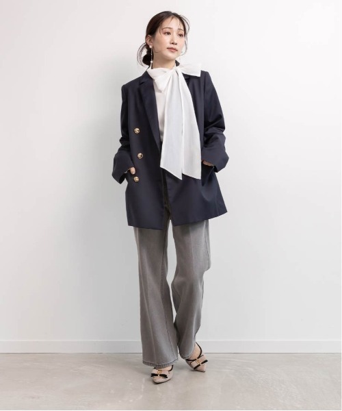 RANDA（ランダ）の「ダブルブレストテーラードジャケット（テーラードジャケット・レディース・グレー/ブラウン/ネイビー・0/1）」の7枚目の写真
