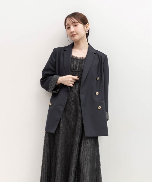 RANDA（ランダ）の「ダブルブレストテーラードジャケット（テーラードジャケット・レディース・グレー/ブラウン/ネイビー・0/1）」の9枚目の写真