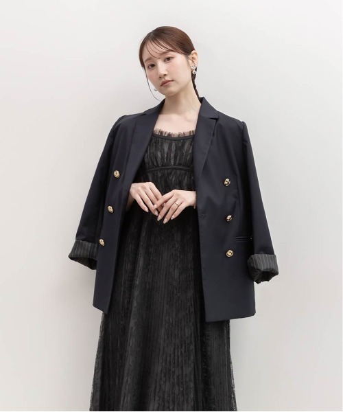 RANDA（ランダ）の「ダブルブレストテーラードジャケット（テーラードジャケット・レディース・グレー/ブラウン/ネイビー・0/1）」の11枚目の写真