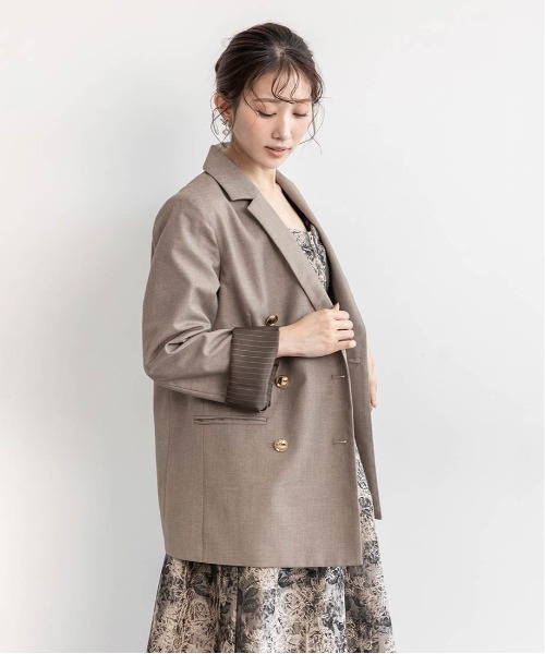 RANDA（ランダ）の「ダブルブレストテーラードジャケット（テーラードジャケット・レディース・グレー/ブラウン/ネイビー・0/1）」の14枚目の写真