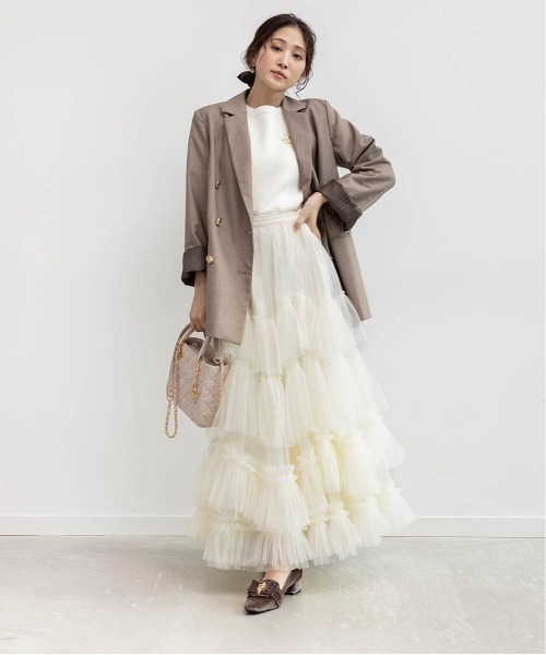 RANDA（ランダ）の「ダブルブレストテーラードジャケット（テーラードジャケット・レディース・グレー/ブラウン/ネイビー・0/1）」の21枚目の写真