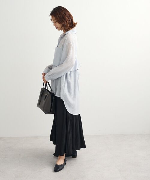 Green　Parks（グリーンパークス）の「SET2点シアーシャツ+ビスチェ（シャツ/ブラウス・レディース・ブラック/ブラウン/ピンク/ライトグレー・FREE）」の6枚目の写真
