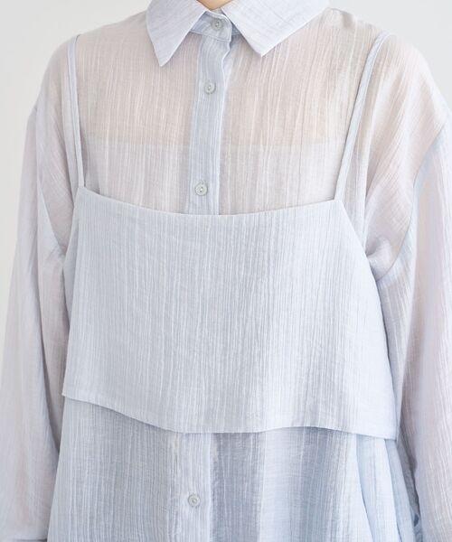 Green　Parks（グリーンパークス）の「SET2点シアーシャツ+ビスチェ（シャツ/ブラウス・レディース・ブラック/ブラウン/ピンク/ライトグレー・FREE）」の15枚目の写真