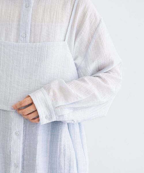 Green　Parks（グリーンパークス）の「SET2点シアーシャツ+ビスチェ（シャツ/ブラウス・レディース・ブラック/ブラウン/ピンク/ライトグレー・FREE）」の16枚目の写真