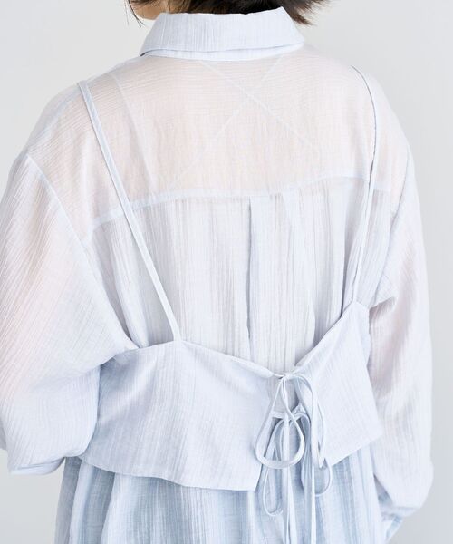 Green　Parks（グリーンパークス）の「SET2点シアーシャツ+ビスチェ（シャツ/ブラウス・レディース・ブラック/ブラウン/ピンク/ライトグレー・FREE）」の17枚目の写真