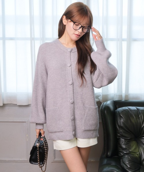 LIPSERVICE(リップサービス)の「Fluffyラメニットカーディガン(カーディガン/ボレロ・レディース・ホワイト/ベージュ/ブラック/グレー・M/S)」の7枚目の写真