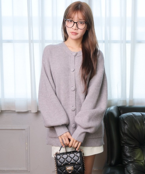 LIPSERVICE(リップサービス)の「Fluffyラメニットカーディガン(カーディガン/ボレロ・レディース・ホワイト/ベージュ/ブラック/グレー・M/S)」の9枚目の写真