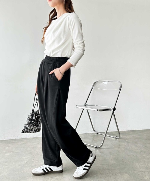 GeeRA（ジーラ）の「【S-XLサイズ展開】サイドタックイージースウェットパンツ（スウェットパンツ・レディース・オートミール/杢グレー/ブラック・SMALL/MEDIUM/LARGE/X-LARGE）」の14枚目の写真