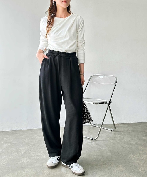 GeeRA（ジーラ）の「【S-XLサイズ展開】サイドタックイージースウェットパンツ（スウェットパンツ・レディース・オートミール/杢グレー/ブラック・SMALL/MEDIUM/LARGE/X-LARGE）」の12枚目の写真