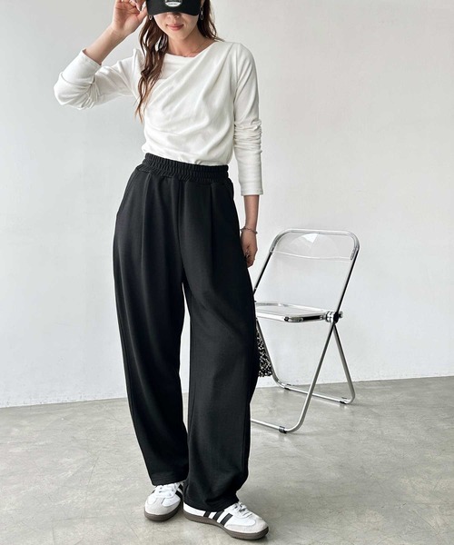 GeeRA（ジーラ）の「【S-XLサイズ展開】サイドタックイージースウェットパンツ（スウェットパンツ・レディース・オートミール/杢グレー/ブラック・SMALL/MEDIUM/LARGE/X-LARGE）」の13枚目の写真