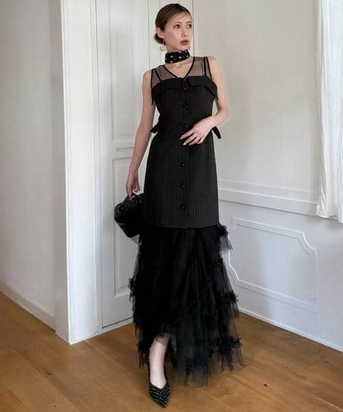 セール】【丈が選べる】ドレスチュールフレアワンピース（ワンピース