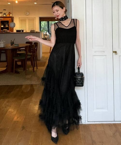 セール】【丈が選べる】ドレスチュールフレアワンピース（ワンピース