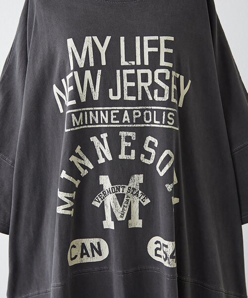 NAO（ナオ）の「【NAO】ピグメントBIGTシャツ（Tシャツ/カットソー・レディース・ネイビー/オフホワイト/スミクロ・FREE）」の13枚目の写真