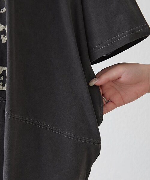 NAO（ナオ）の「【NAO】ピグメントBIGTシャツ（Tシャツ/カットソー・レディース・ネイビー/オフホワイト/スミクロ・FREE）」の14枚目の写真