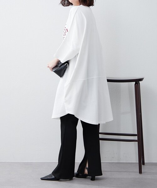 NAO（ナオ）の「【NAO】ピグメントBIGTシャツ（Tシャツ/カットソー・レディース・ネイビー/オフホワイト/スミクロ・FREE）」の10枚目の写真