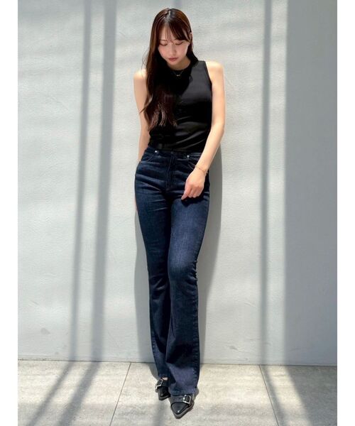 dazzlin(ダズリン)の「【吉田朱里】涼感加工ギャザーノースリリブトップス(タンクトップ・レディース・オフホワイト/チャコールグレー/ブラック/ピンク・FREE)」の18枚目の写真