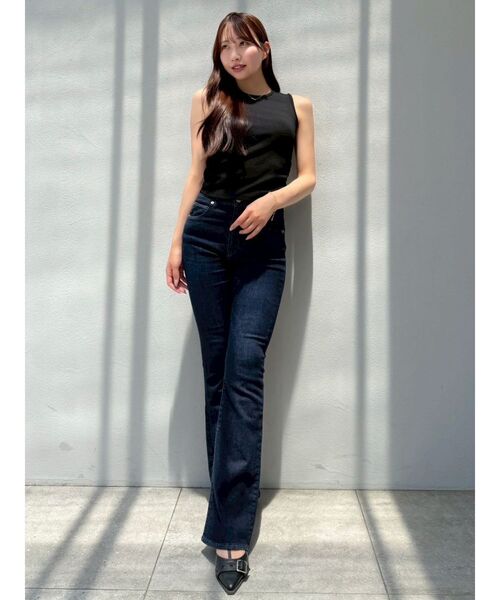 dazzlin(ダズリン)の「【吉田朱里】涼感加工ギャザーノースリリブトップス(タンクトップ・レディース・オフホワイト/チャコールグレー/ブラック/ピンク・FREE)」の19枚目の写真