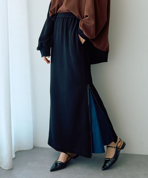 Editt by YECCA VECCA（エディットバイイェッカヴェッカ）の「ZIPアレンジスカート（スカート・レディース・グレー/ブラック・FREE）」の2枚目の写真