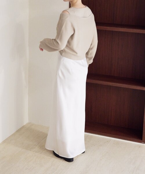 gemeil（ジェムイル）の「アシンメトリーレイヤードトップス（LA-316）（ニット/セーター・レディース・ベージュ/グレー/ブラウン・SMALL/MEDIUM）」の13枚目の写真