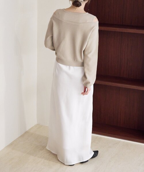 gemeil（ジェムイル）の「アシンメトリーレイヤードトップス（LA-316）（ニット/セーター・レディース・ベージュ/グレー/ブラウン・SMALL/MEDIUM）」の15枚目の写真