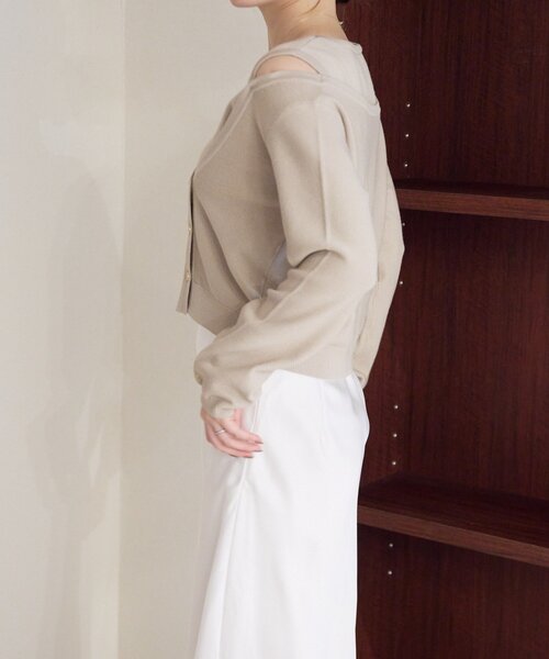 gemeil（ジェムイル）の「アシンメトリーレイヤードトップス（LA-316）（ニット/セーター・レディース・ベージュ/グレー/ブラウン・SMALL/MEDIUM）」の18枚目の写真