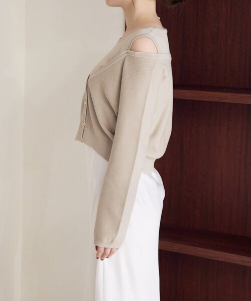 gemeil（ジェムイル）の「アシンメトリーレイヤードトップス（LA-316）（ニット/セーター・レディース・ベージュ/グレー/ブラウン・SMALL/MEDIUM）」の20枚目の写真