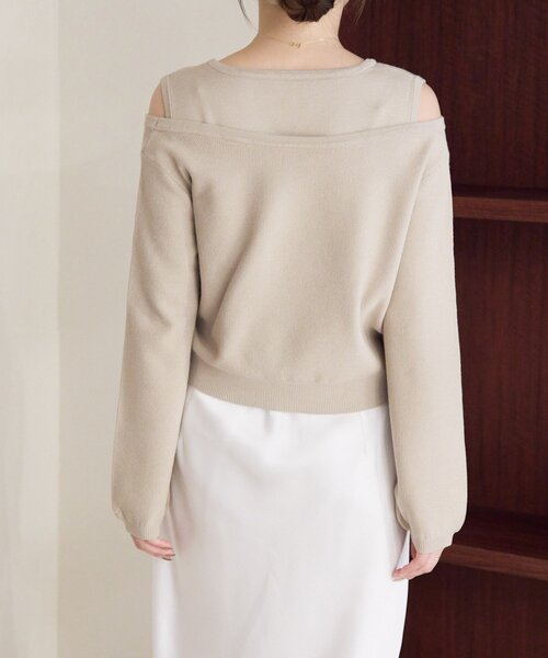 gemeil（ジェムイル）の「アシンメトリーレイヤードトップス（LA-316）（ニット/セーター・レディース・ベージュ/グレー/ブラウン・SMALL/MEDIUM）」の21枚目の写真