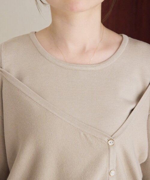 gemeil（ジェムイル）の「アシンメトリーレイヤードトップス（LA-316）（ニット/セーター・レディース・ベージュ/グレー/ブラウン・SMALL/MEDIUM）」の22枚目の写真