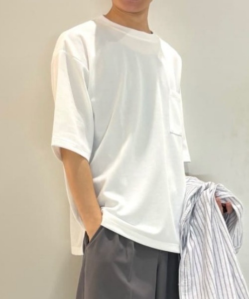 セール】【BACK NUMBER】接触冷感 胸ポケット半袖Tシャツ (ひんやり