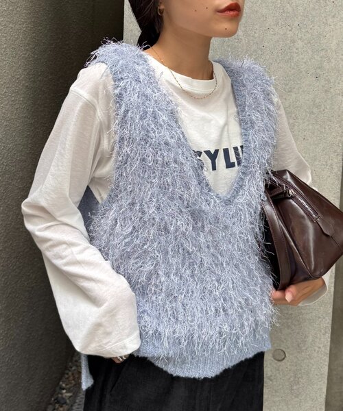 セール】Vネックループフリンジベスト（ベスト）｜CIAOPANIC TYPY