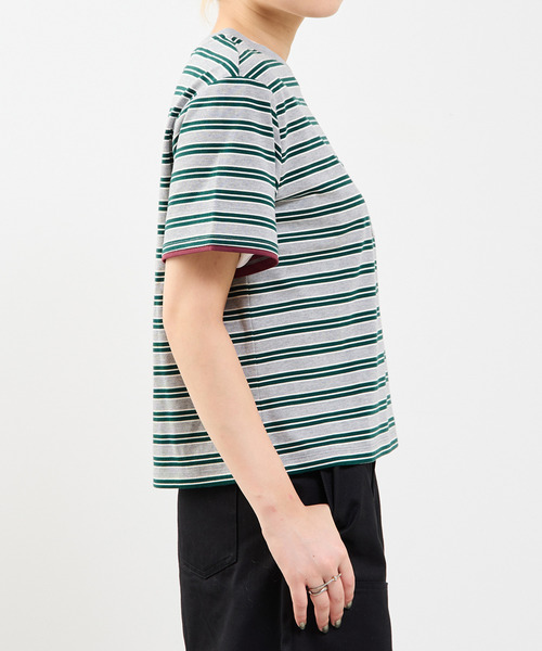 SOFFITTO(ソフィット)の「コットンボーダー半袖Tシャツ(Tシャツ/カットソー・レディース・ブラウン系その他/グレー系その他・FREE)」の5枚目の写真