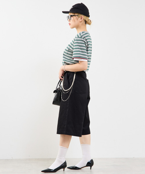 SOFFITTO(ソフィット)の「コットンボーダー半袖Tシャツ(Tシャツ/カットソー・レディース・ブラウン系その他/グレー系その他・FREE)」の7枚目の写真