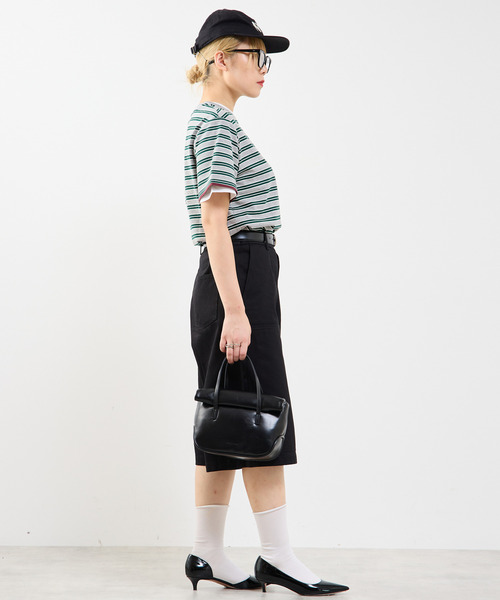 SOFFITTO(ソフィット)の「コットンボーダー半袖Tシャツ(Tシャツ/カットソー・レディース・ブラウン系その他/グレー系その他・FREE)」の9枚目の写真