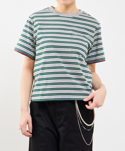 SOFFITTO(ソフィット)の「コットンボーダー半袖Tシャツ(Tシャツ/カットソー・レディース・ブラウン系その他/グレー系その他・FREE)」の10枚目の写真