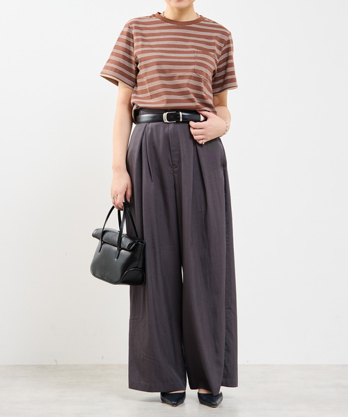 SOFFITTO(ソフィット)の「コットンボーダー半袖Tシャツ(Tシャツ/カットソー・レディース・ブラウン系その他/グレー系その他・FREE)」の12枚目の写真