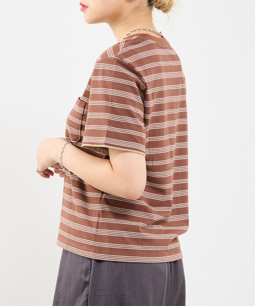 SOFFITTO(ソフィット)の「コットンボーダー半袖Tシャツ(Tシャツ/カットソー・レディース・ブラウン系その他/グレー系その他・FREE)」の14枚目の写真