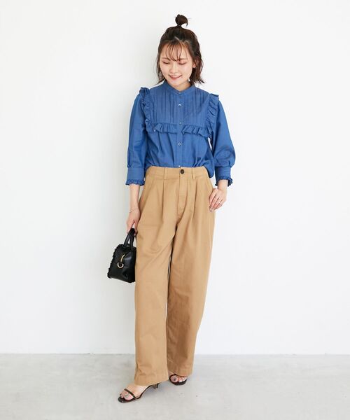 ルクールブラン（le．coeur blanc）/タックカーブチノパンツ セール】タックカーブチノパンツ（チノパンツ）｜le.coeur blanc