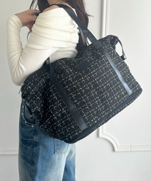 wears（ウェアーズ）の「【拡張型】ツイード風トラベルボストンバッグ（ボストンバッグ・レディース・ホワイト/ブラウン/ブラック・FREE）」の19枚目の写真