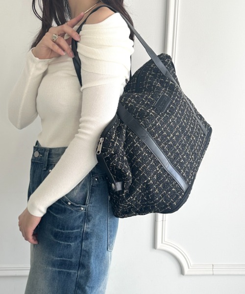 wears（ウェアーズ）の「【拡張型】ツイード風トラベルボストンバッグ（ボストンバッグ・レディース・ホワイト/ブラウン/ブラック・FREE）」の20枚目の写真