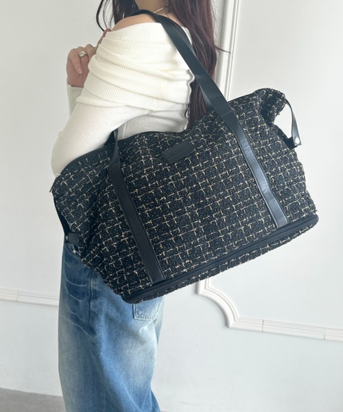 美品 HACKETT ハケット ツイード ボストンバッグ イングランド製 大