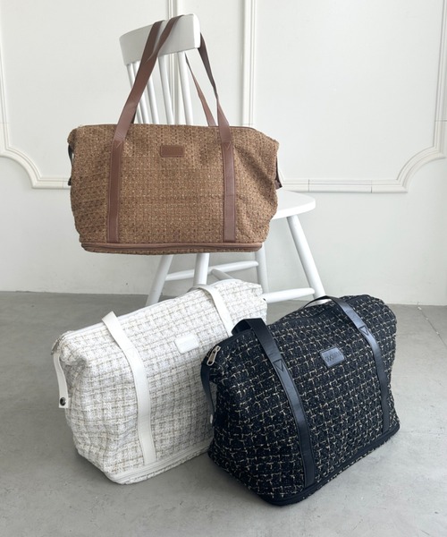 wears（ウェアーズ）の「【拡張型】ツイード風トラベルボストンバッグ（ボストンバッグ・レディース・ホワイト/ブラウン/ブラック・FREE）」の8枚目の写真